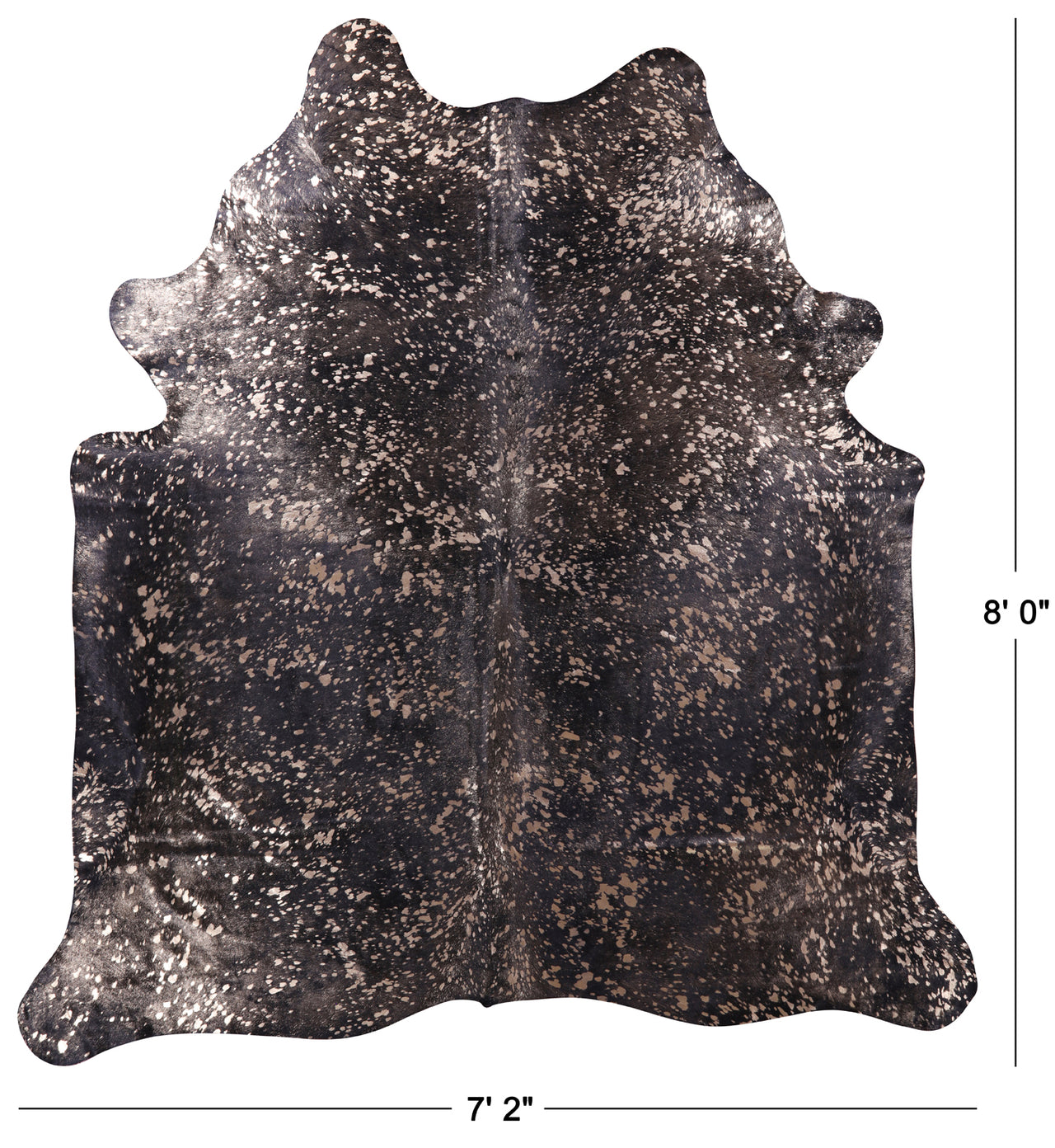 Gold Metallic Natural Cowhide Rug - XX-Large 8' 0"H x 7' 2"W