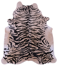 Thumbnail for Tiger Animal Print Natural Cowhide Rug - X-Large 7' 4