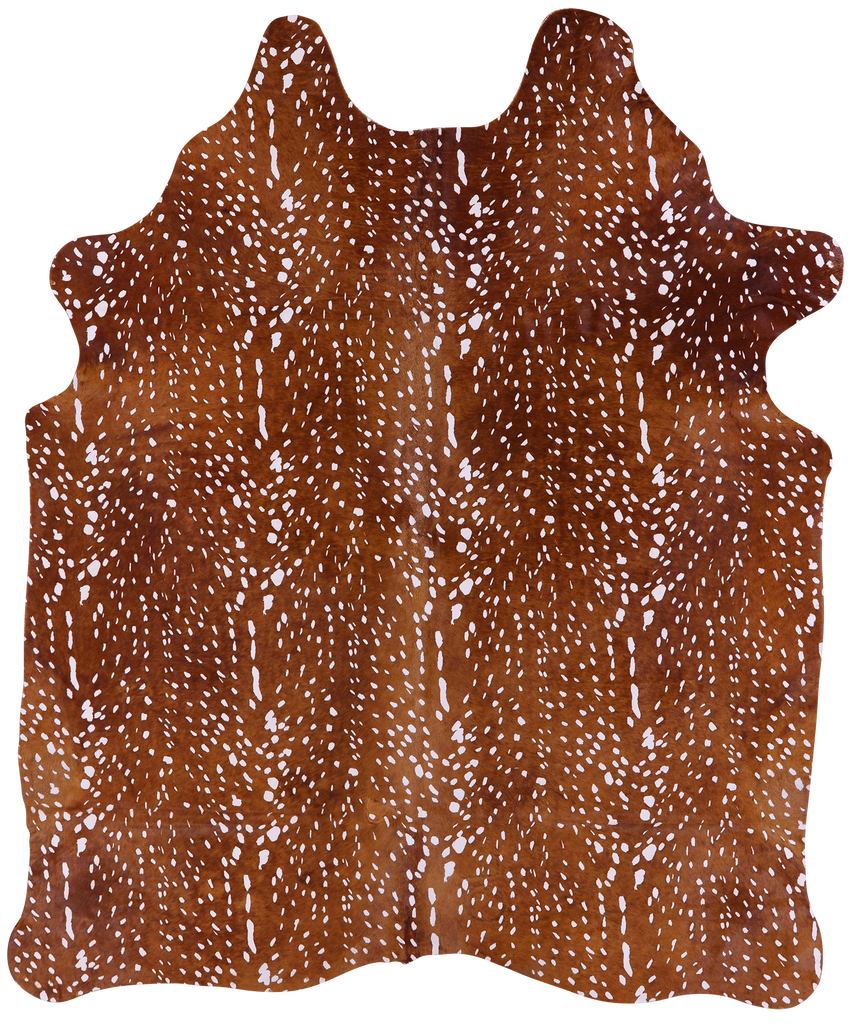 Gazelle Deer Animal Print Natural Cowhide Rug - X-Large 7' 1"H x 6' 0"W