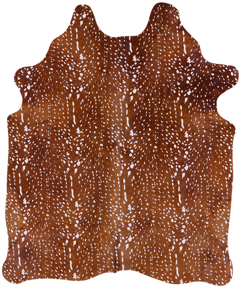 Gazelle Deer Animal Print Natural Cowhide Rug - X-Large 7' 1