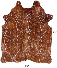 Thumbnail for Gazelle Deer Animal Print Natural Cowhide Rug - X-Large 7' 1