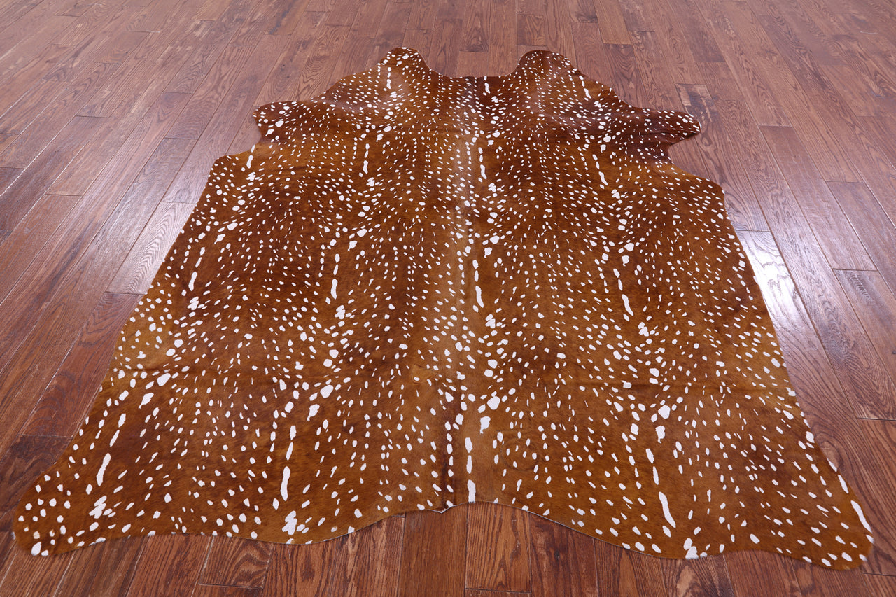 Gazelle Deer Animal Print Natural Cowhide Rug - X-Large 7' 1"H x 6' 0"W