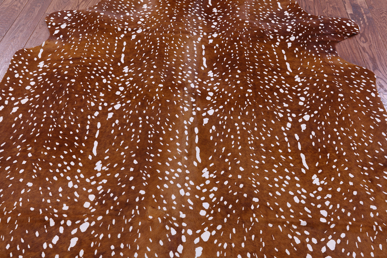 Gazelle Deer Animal Print Natural Cowhide Rug - X-Large 7' 1"H x 6' 0"W