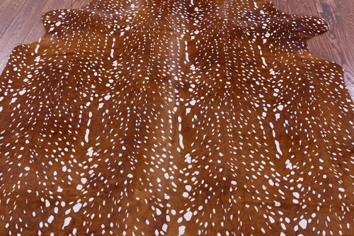 Gazelle Deer Animal Print Natural Cowhide Rug - X-Large 7' 1