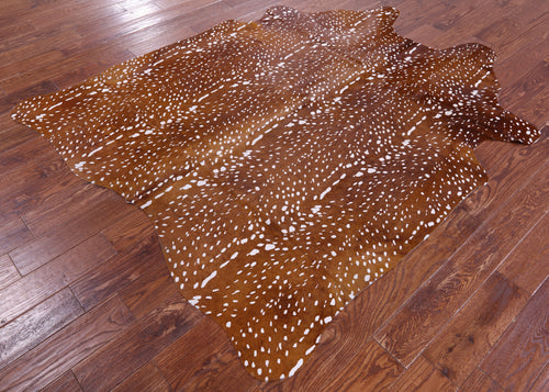 Gazelle Deer Animal Print Natural Cowhide Rug - X-Large 7' 1