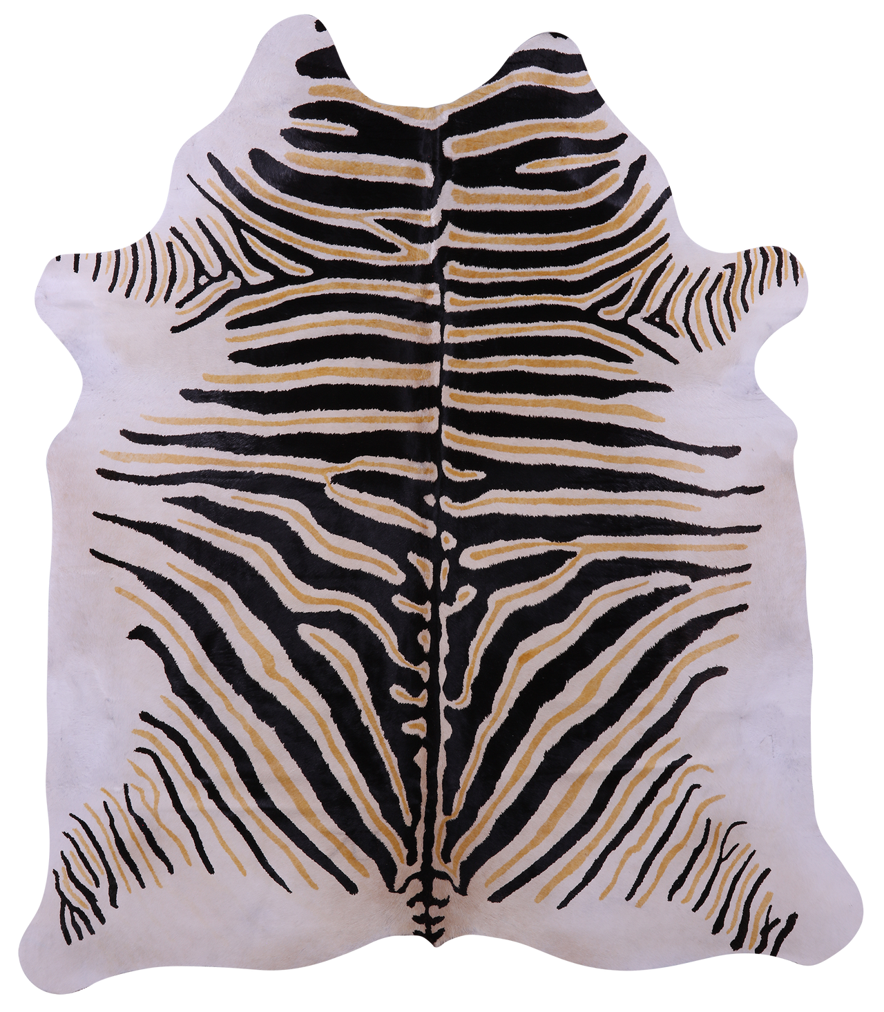 Zebra Animal Print Natural Cowhide Rug - X-Large 7' 5"H x 6' 3"W