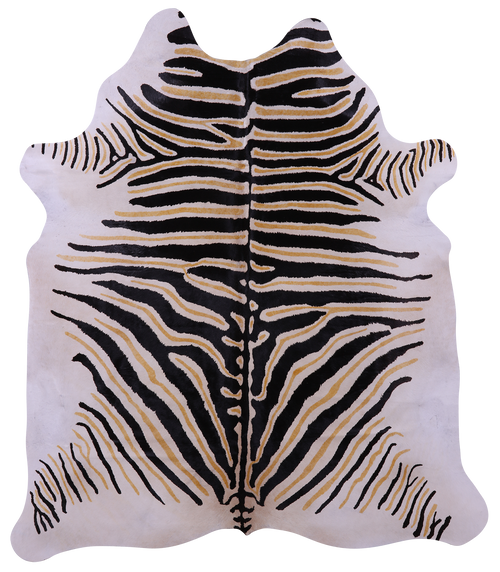 Zebra Animal Print Natural Cowhide Rug - X-Large 7' 5