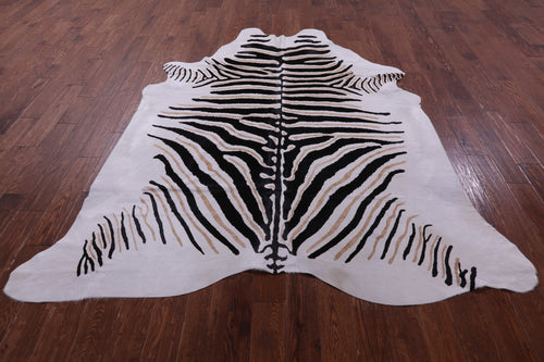 Zebra Animal Print Natural Cowhide Rug - XX-Large 8' 3