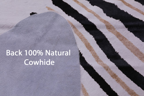 Zebra Animal Print Natural Cowhide Rug - XX-Large 8' 3