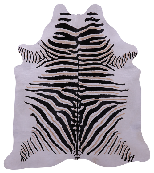 Zebra Animal Print Natural Cowhide Rug - XX-Large 8' 3