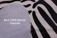 Thumbnail for Zebra Animal Print Natural Cowhide Rug - X-Large 7' 3