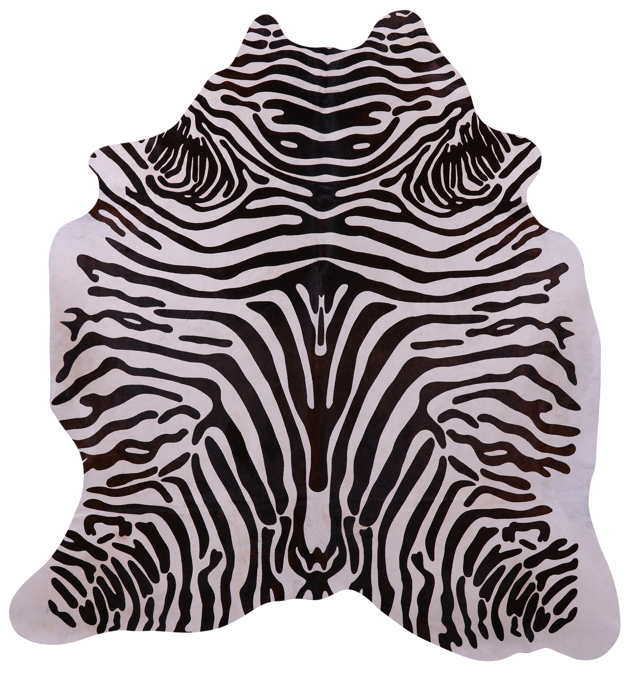 Zebra Animal Print Natural Cowhide Rug - X-Large 7' 3"H x 6' 9"W