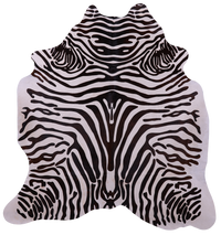 Thumbnail for Zebra Animal Print Natural Cowhide Rug - X-Large 7' 3