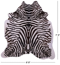Thumbnail for Zebra Animal Print Natural Cowhide Rug - X-Large 7' 3
