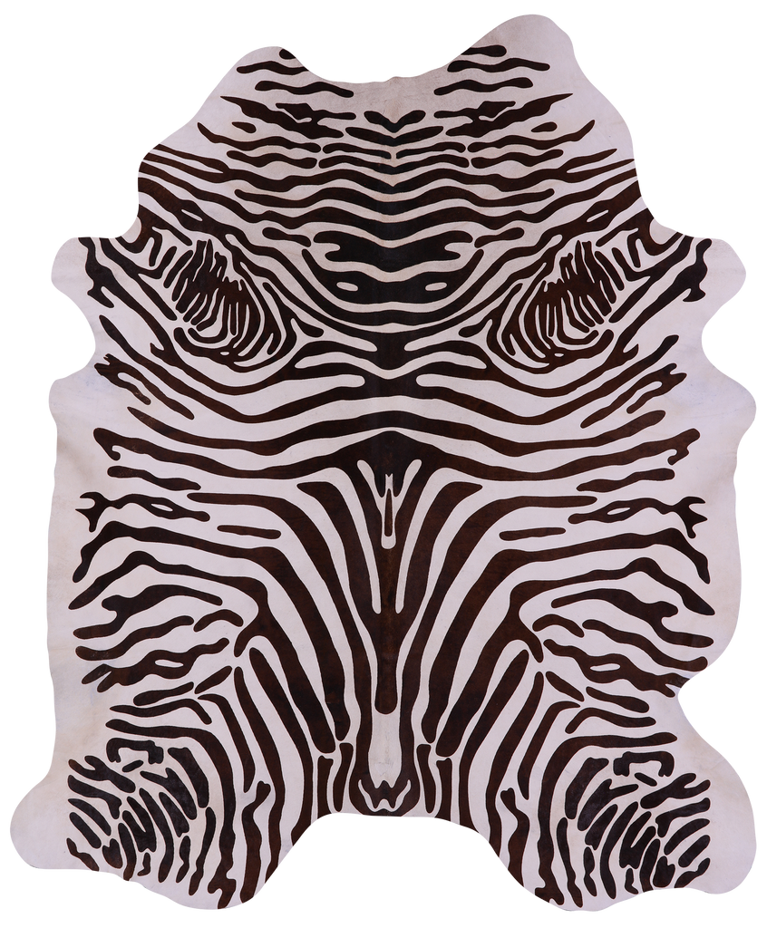 Zebra Animal Print Natural Cowhide Rug - XX-Large 8' 2"H x 7' 0"W