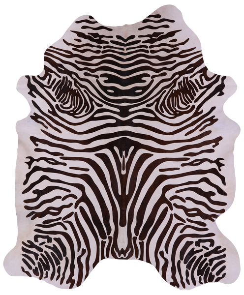 Zebra Animal Print Natural Cowhide Rug - XX-Large 8' 2"H x 7' 0"W