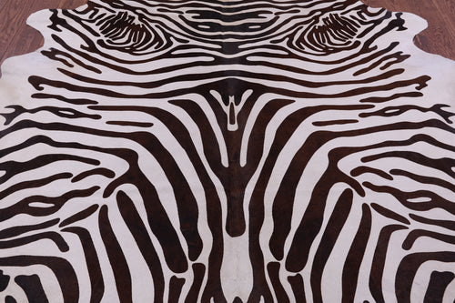 Zebra Animal Print Natural Cowhide Rug - XX-Large 8' 2