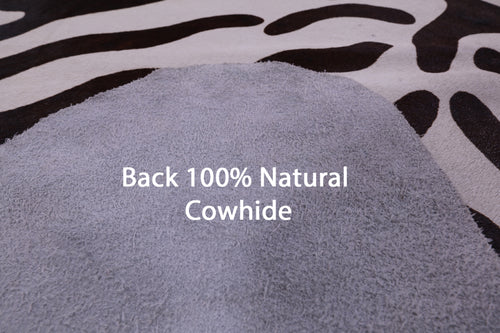 Zebra Animal Print Natural Cowhide Rug - XX-Large 8' 2