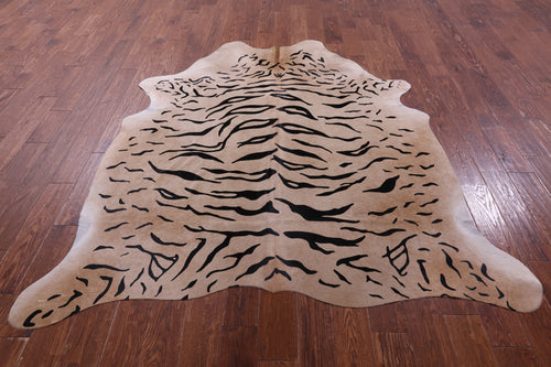 Tiger Animal Print Natural Cowhide Rug - X-Large 7' 0