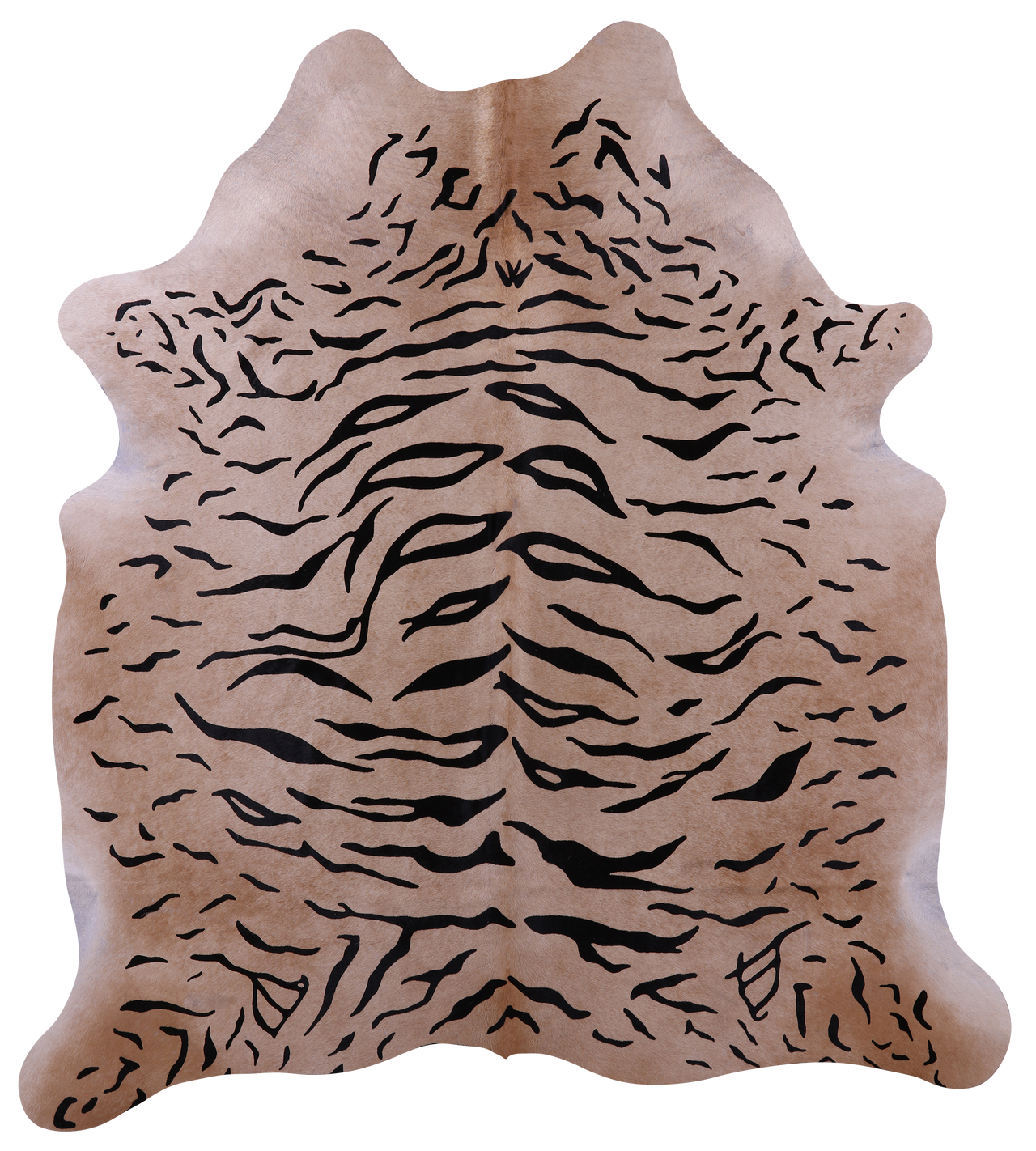 Tiger Animal Print Natural Cowhide Rug - X-Large 7' 0"H x 6' 3"W