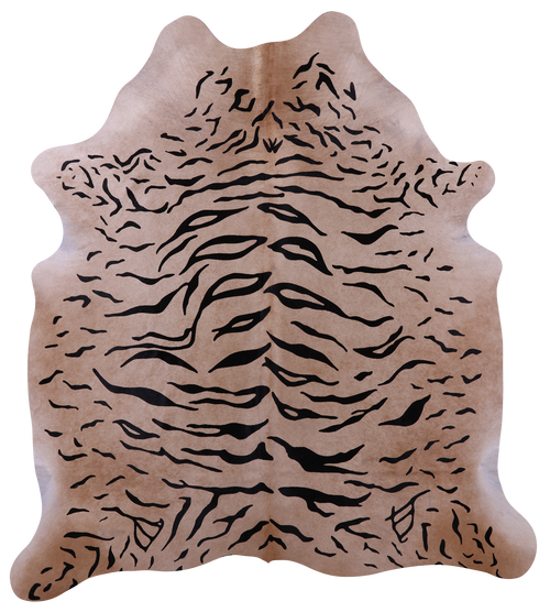 Tiger Animal Print Natural Cowhide Rug - X-Large 7' 0