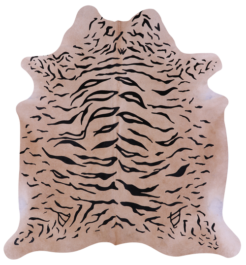 Tiger Animal Print Natural Cowhide Rug - X-Large 7' 0