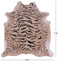 Thumbnail for Tiger Animal Print Natural Cowhide Rug - X-Large 7' 0