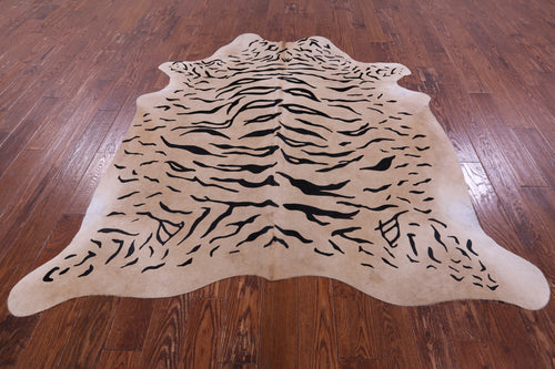 Tiger Animal Print Natural Cowhide Rug - X-Large 7' 0