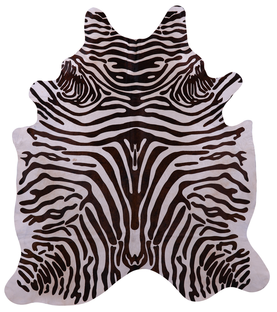 Zebra Animal Print Natural Cowhide Rug - XX-Large 7' 10"H x 6' 8"W