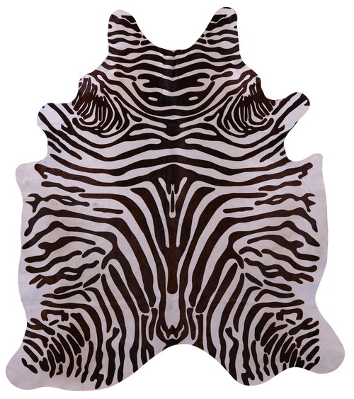 Zebra Animal Print Natural Cowhide Rug - XX-Large 7' 10