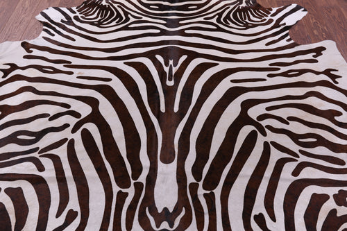 Zebra Animal Print Natural Cowhide Rug - XX-Large 7' 10
