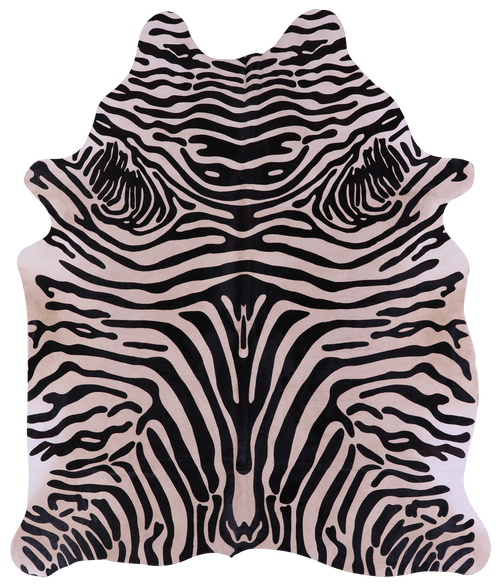 Zebra Animal Print Natural Cowhide Rug - X-Large 7' 7