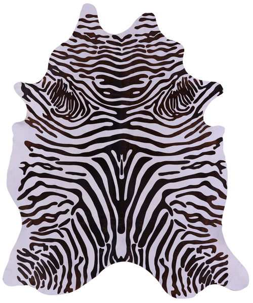 Zebra Animal Print Natural Cowhide Rug - XX-Large 8' 3