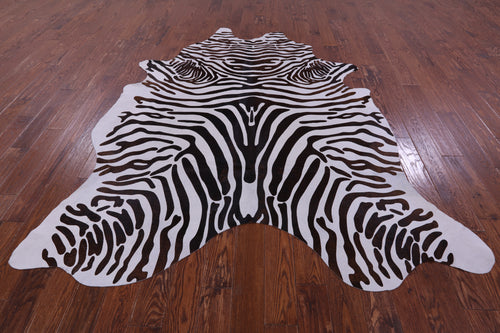 Zebra Animal Print Natural Cowhide Rug - XX-Large 8' 3