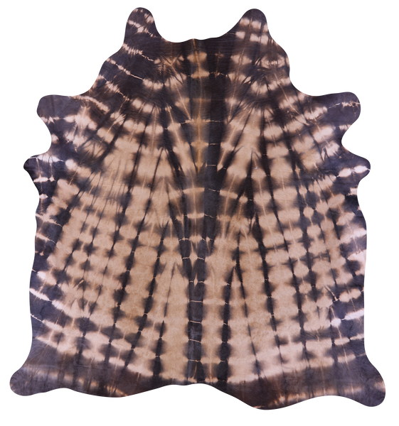 Brown Dyed Natural Cowhide Rug - X-Large 7' 7"H x 7' 1"W