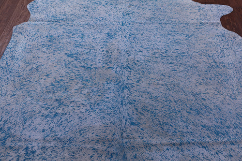 Blue Metallic Natural Cowhide Rug - X-Large 7' 1