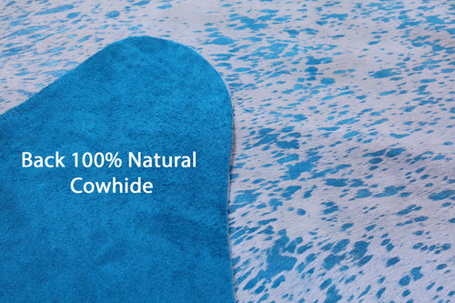 Blue Metallic Natural Cowhide Rug - X-Large 7' 1