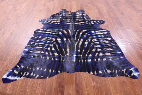 Zebra Animal Print Natural Dyed Cowhide Rug - X-Large 7' 5