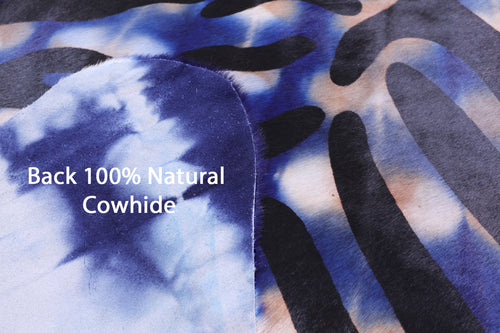 Zebra Animal Print Natural Dyed Cowhide Rug - X-Large 7' 5