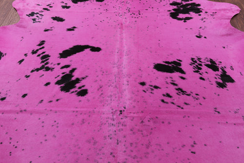 Pink Dyed Natural Cowhide Rug - X-Large 7' 7