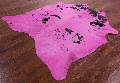 Pink Dyed Natural Cowhide Rug - X-Large 7' 7