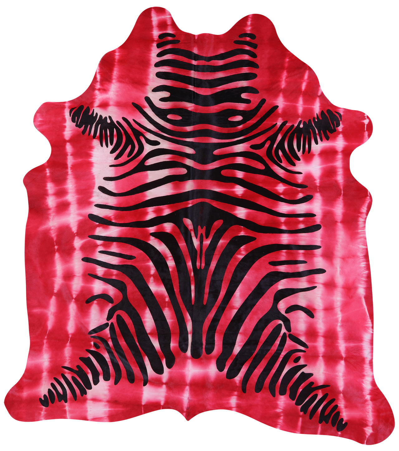 Zebra Animal Print Natural Dyed Cowhide Rug - X-Large 7' 5"H x 6' 9"W