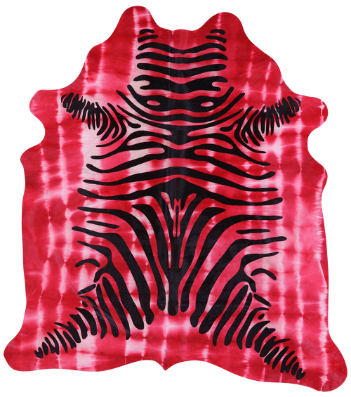 Zebra Animal Print Natural Dyed Cowhide Rug - X-Large 7' 5