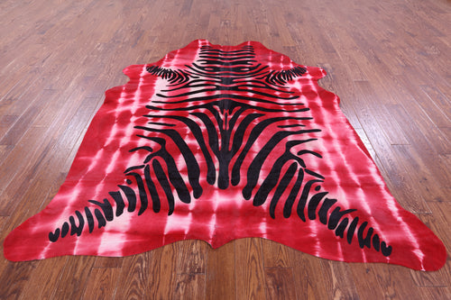 Zebra Animal Print Natural Dyed Cowhide Rug - X-Large 7' 5
