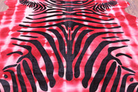Thumbnail for Zebra Animal Print Natural Dyed Cowhide Rug - X-Large 7' 5