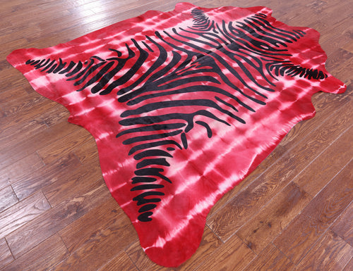 Zebra Animal Print Natural Dyed Cowhide Rug - X-Large 7' 5