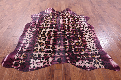 Jaguar Animal Print Natural Dyed Cowhide Rug - X-Large 7' 7