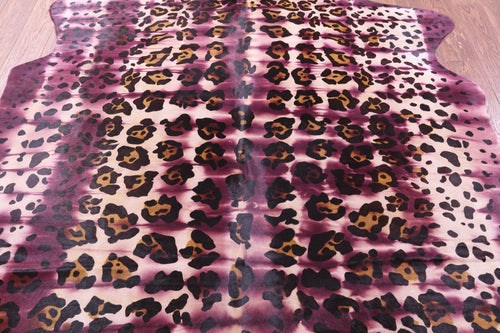 Jaguar Animal Print Natural Dyed Cowhide Rug - X-Large 7' 7