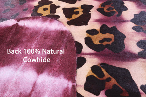 Jaguar Animal Print Natural Dyed Cowhide Rug - X-Large 7' 7