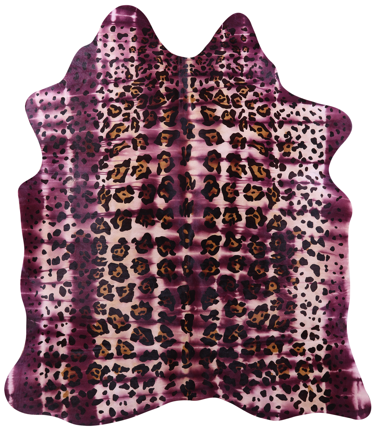 Jaguar Animal Print Natural Dyed Cowhide Rug - X-Large 7' 7"H x 6' 7"W